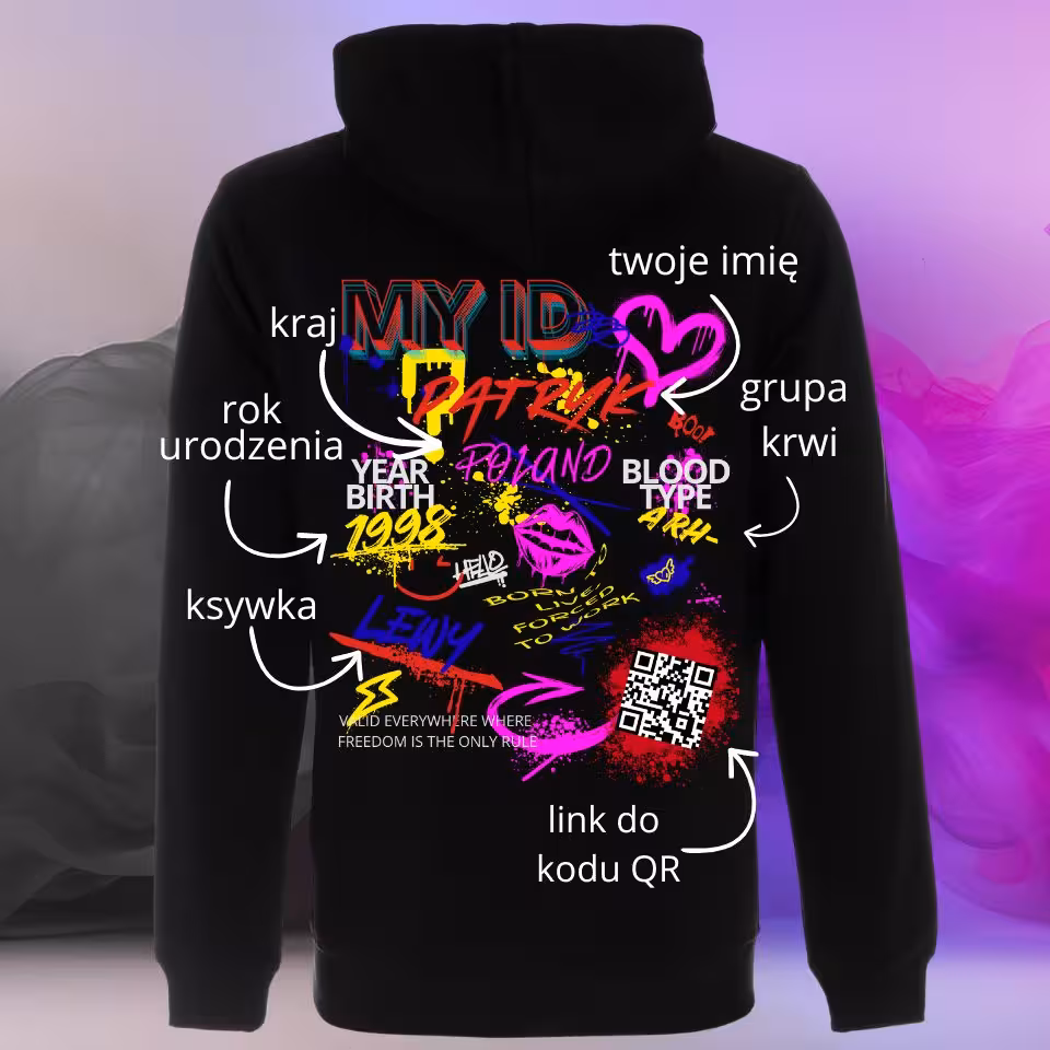 Bluza z kapturem MY ID Personalizowana