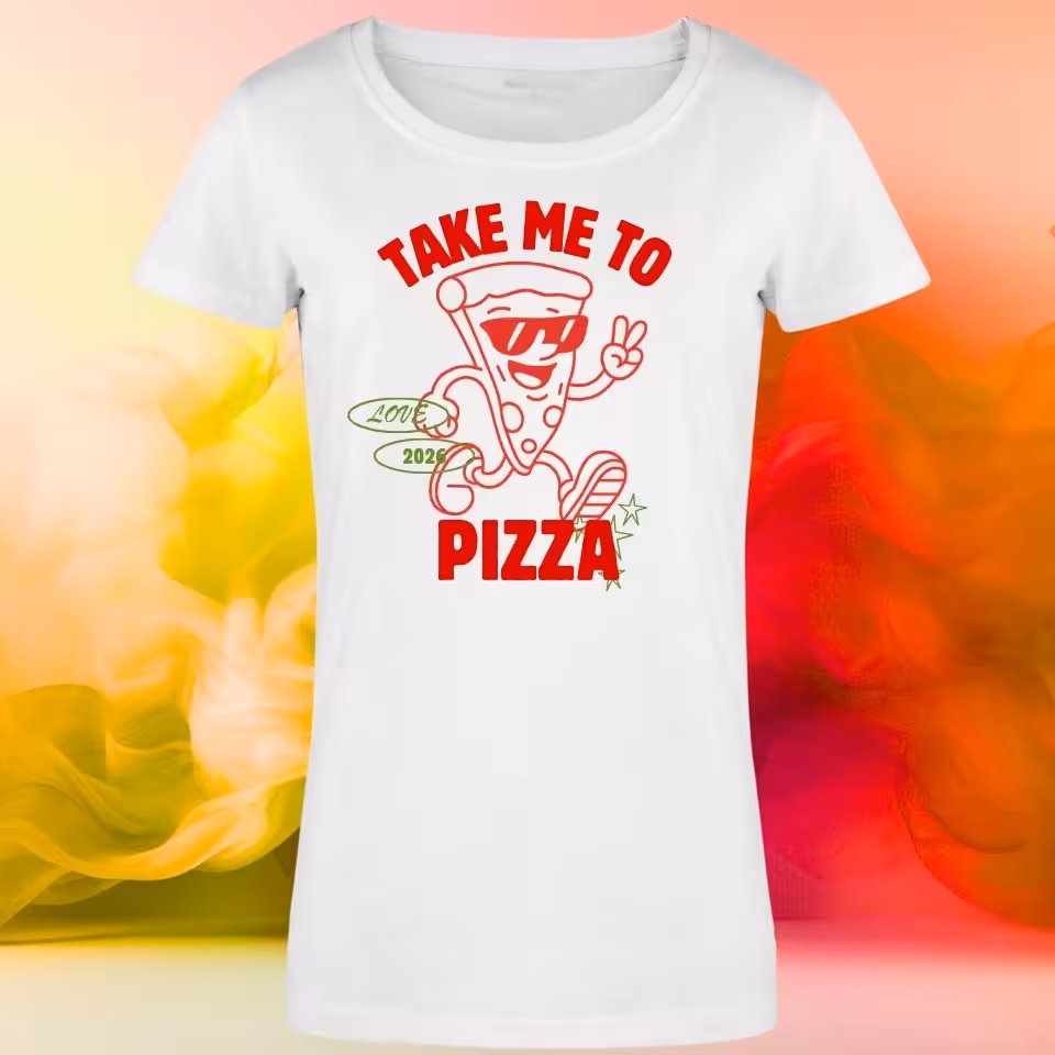 Koszulka Premium Walentynki Pizza damska